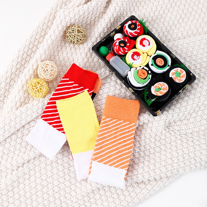 Knitted Sushi Salmon Tall Socks