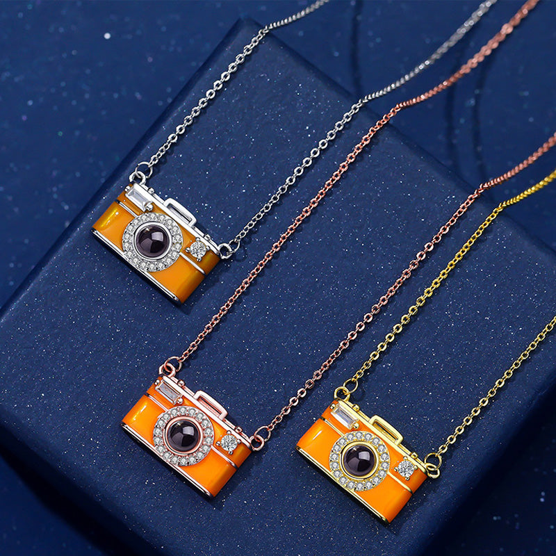 Customized Photo Camera Necklace