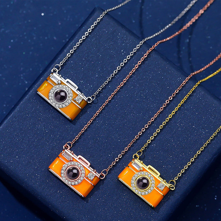 Customized Photo Camera Necklace