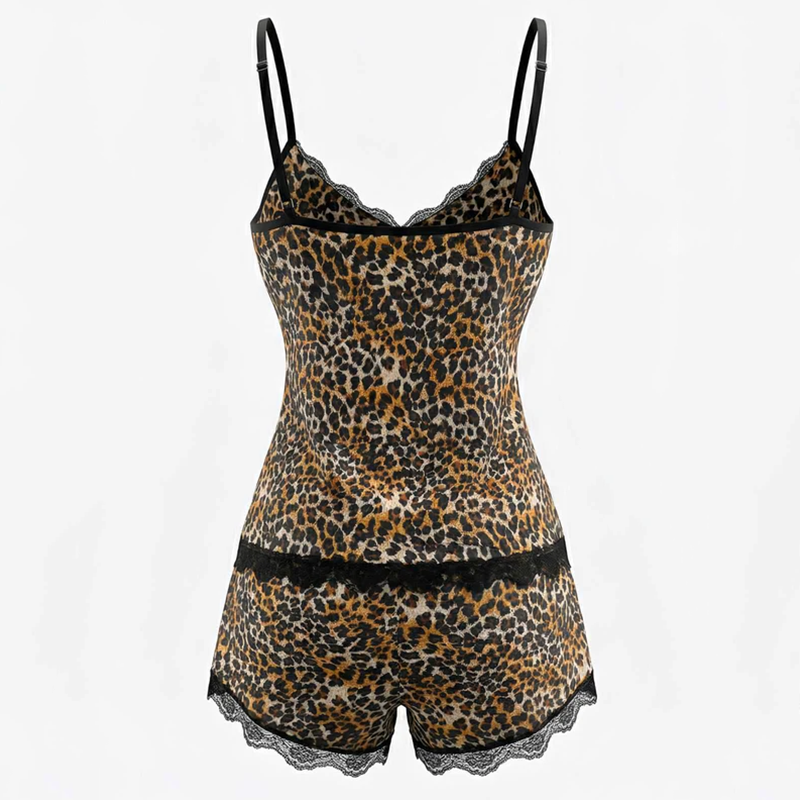 Lace Leopard Print Pajamas Lounge Sets