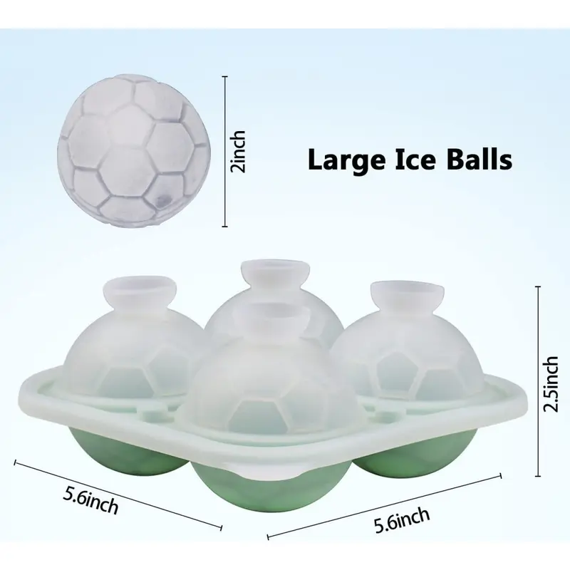Football Ice Cube Mold with Transparent Funnel Lid