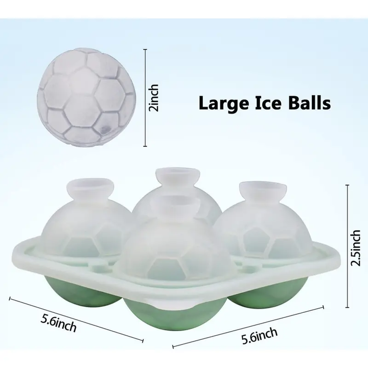 Football Ice Cube Mold with Transparent Funnel Lid