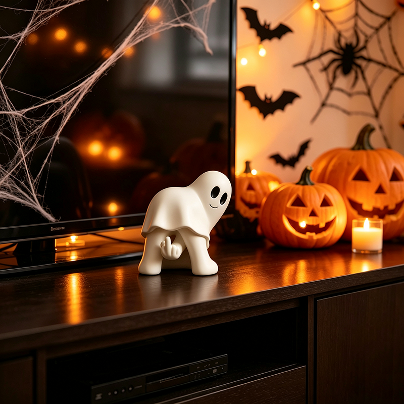 Fun Ghost Middle Finger Ornament