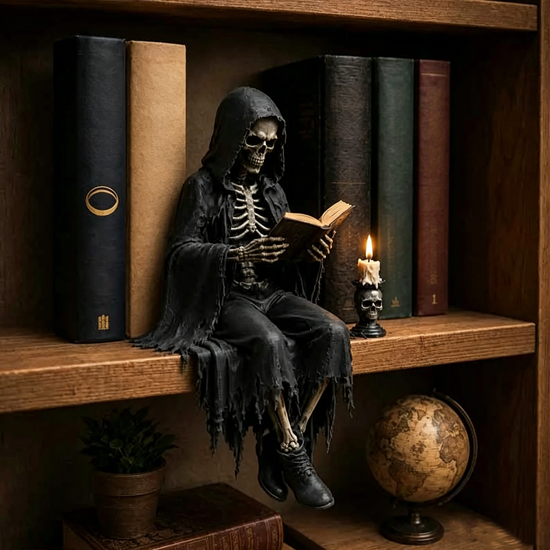 Skull Bookshelf Decor