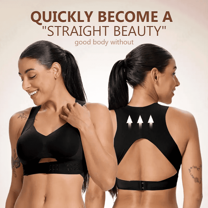 Adjustable, seamless, push-up, anti-sagging, posture-correcting sports bra