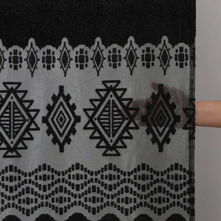 Waterproof geometric-patterned bathroom curtain