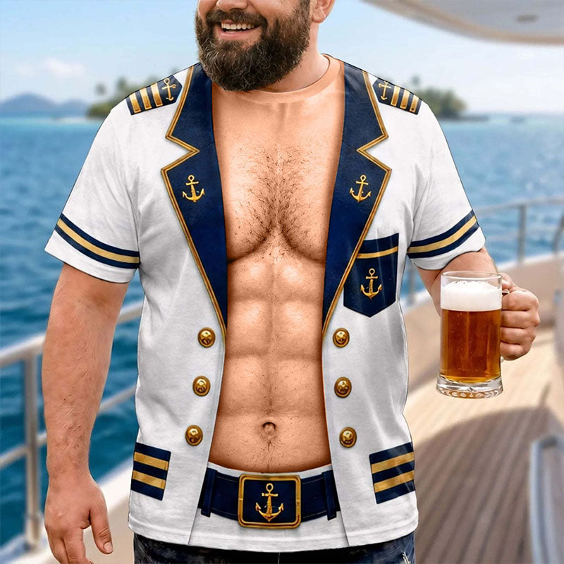 Fun T-shirt Featuring a Muscular Captain