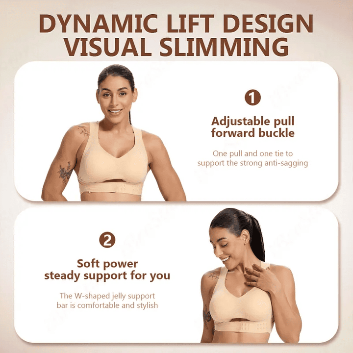 Adjustable, seamless, push-up, anti-sagging, posture-correcting sports bra