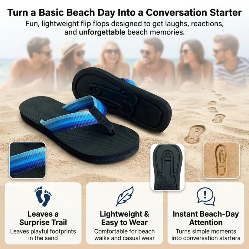 Hidden Print Beach Flops