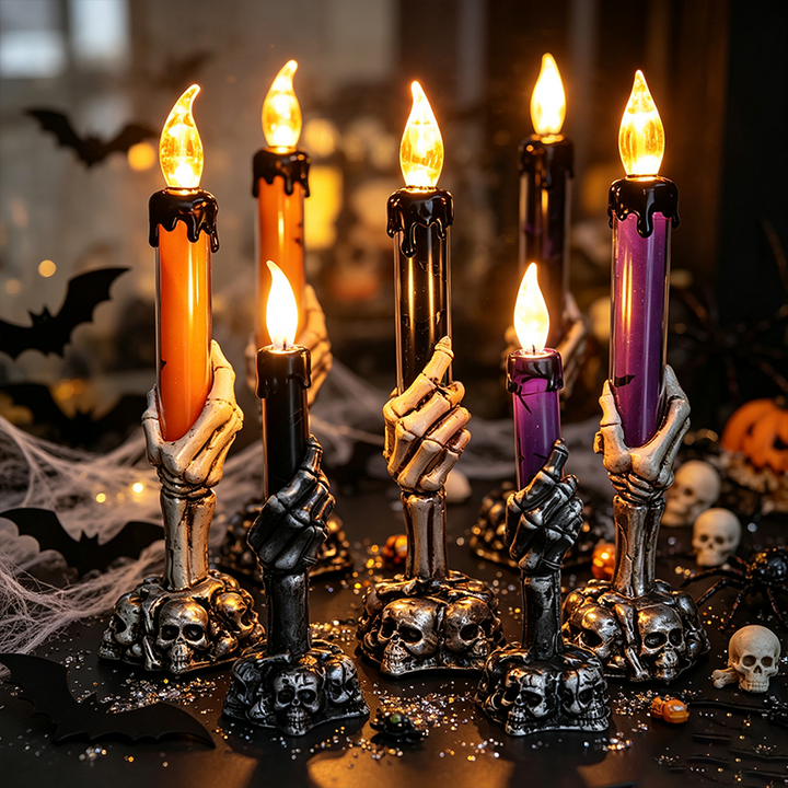 Halloween Skeleton Hand Candle Holder Lamp