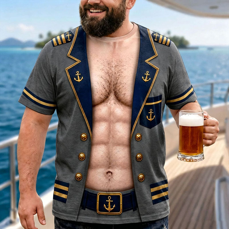Fun T-shirt Featuring a Muscular Captain