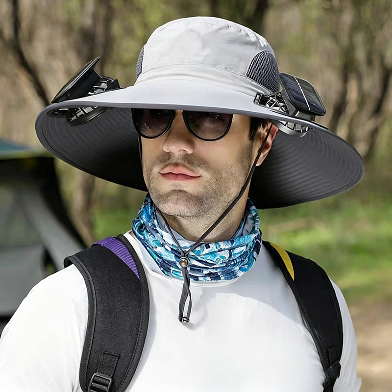 Solar-Powered Outdoor Cooling Fan Hat