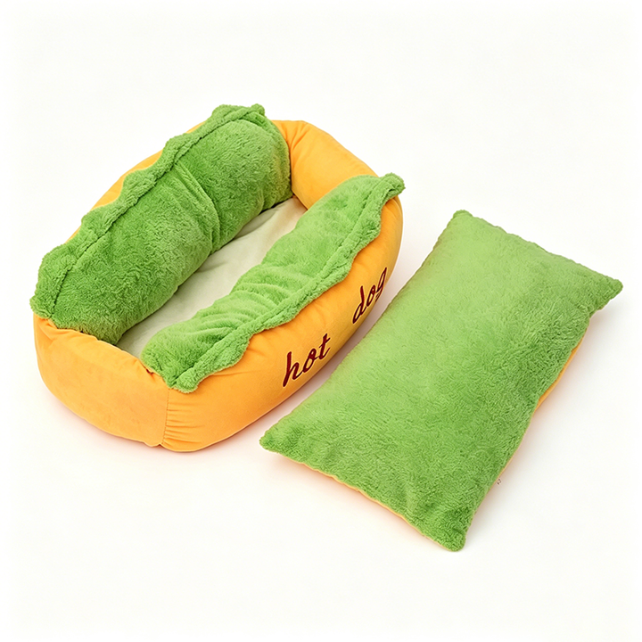 Hot Dog-Design Pet Bed