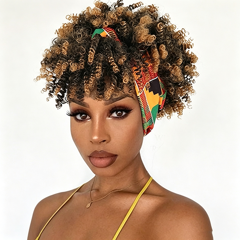 Short Curly Headband Wig