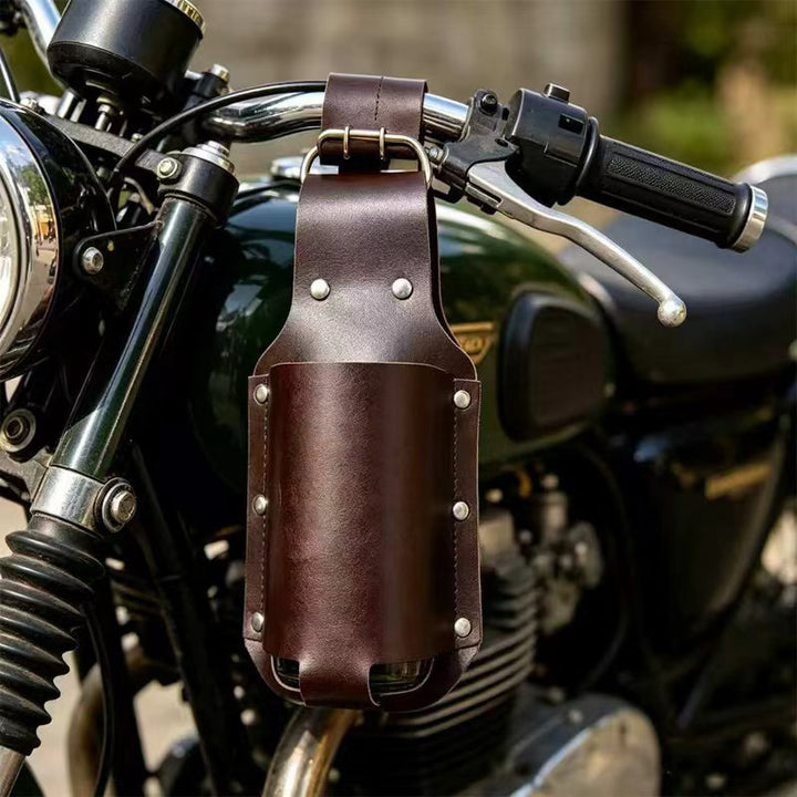 Beer waist hanging storage leather case