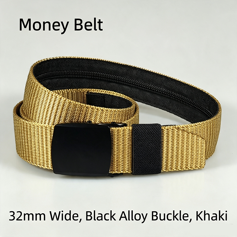 Woven Belt with Hidden Money Zipper
