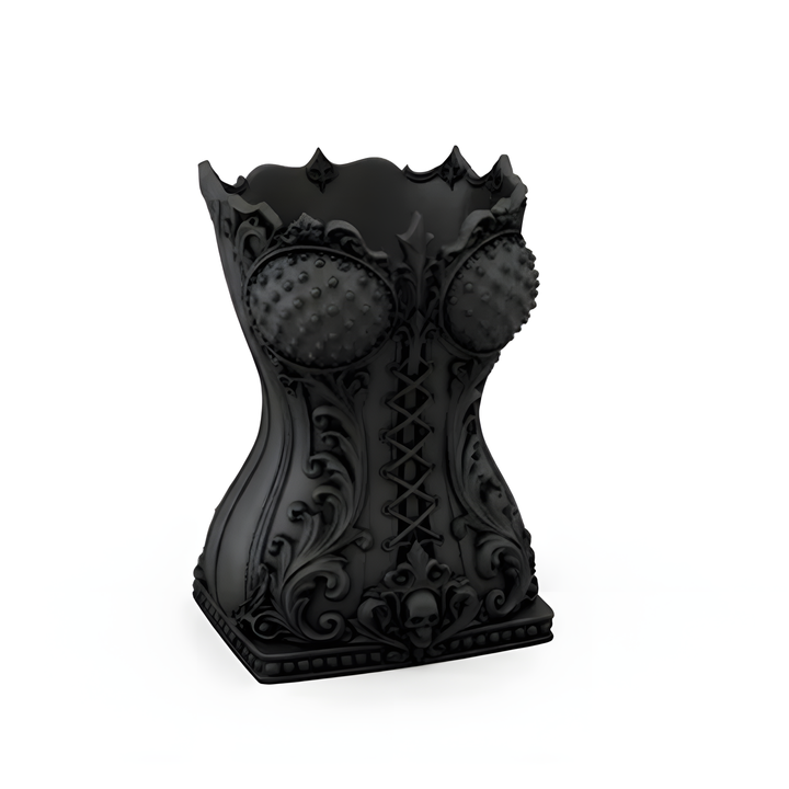 Corset-style makeup brush holder