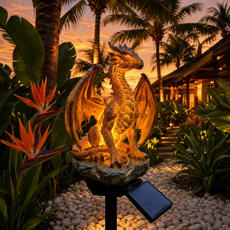 Solar Dragon-Shaped Garden Statue Light
