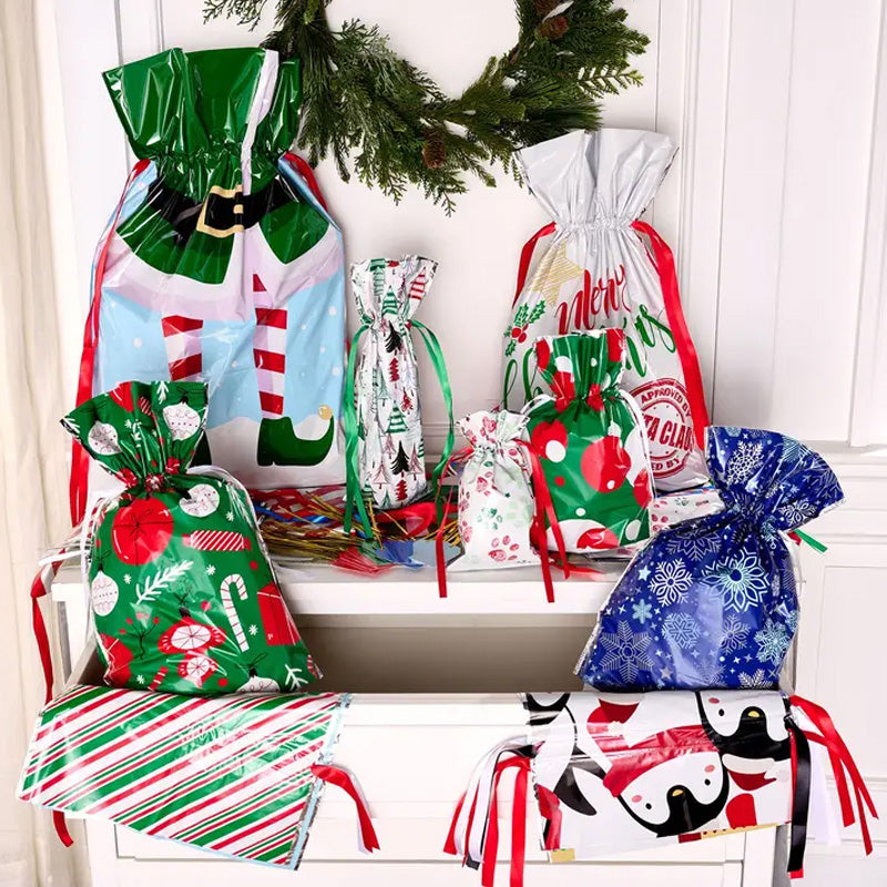 Christmas drawstring gift bag