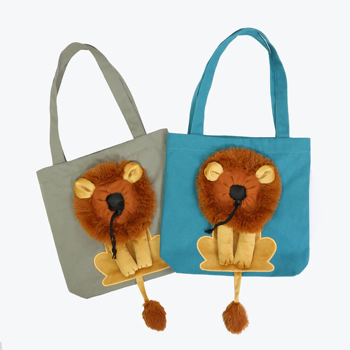 Lion-shaped cat carrier bag