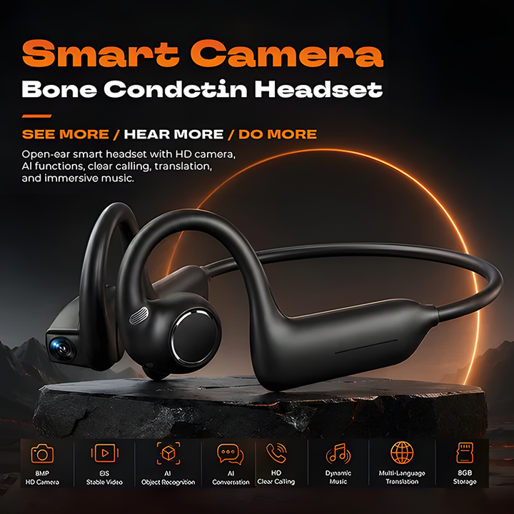 8MP Smart Camera Bluetooth Headset