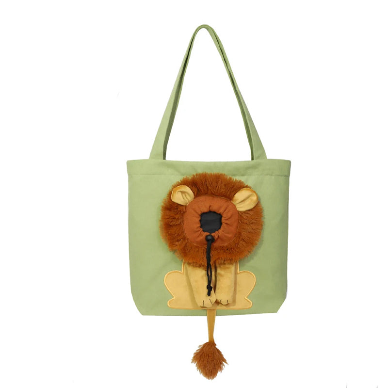 Lion-shaped cat carrier bag