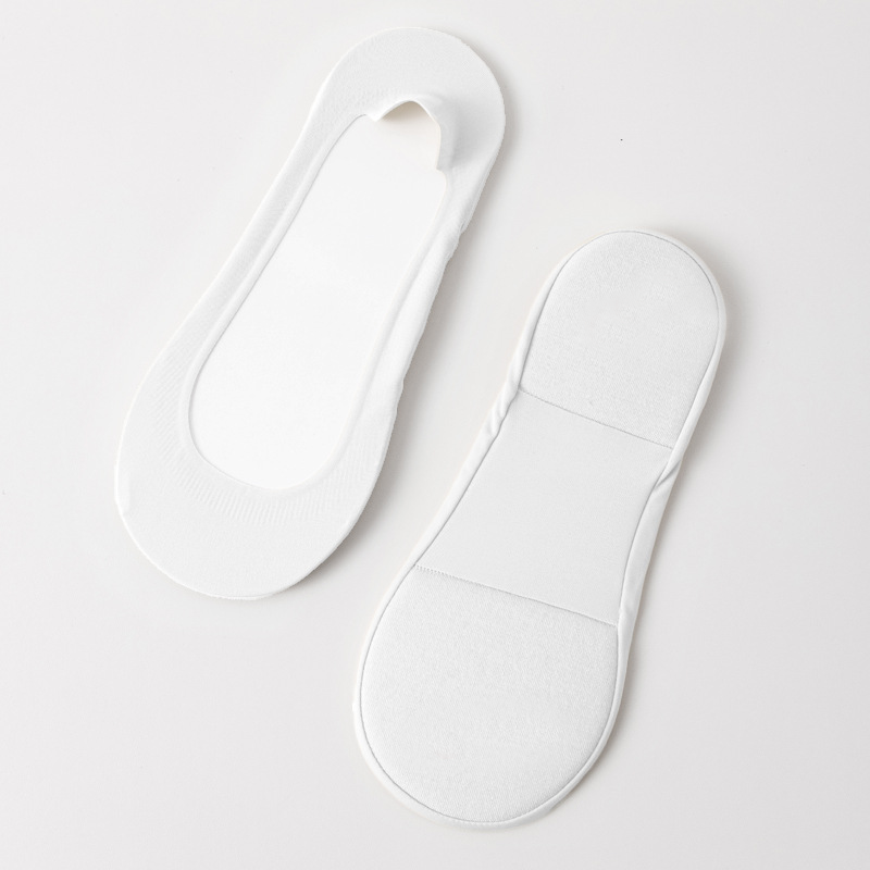Cotton invisible socks with non-slip sponge sole