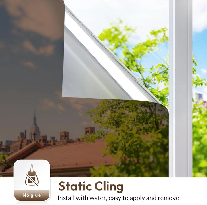 Mirror effect one-way window film