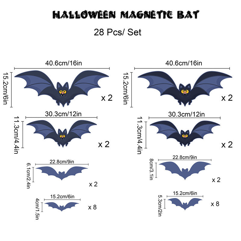 Halloween Bat and Spider Magnetic Decals