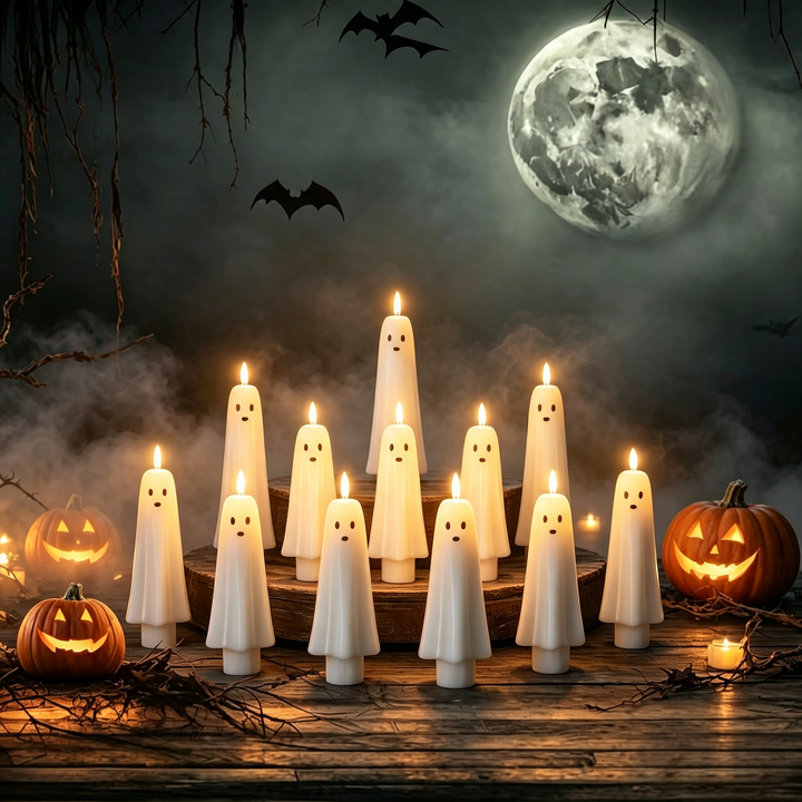 Halloween Ghost Flameless LED Taper Candles