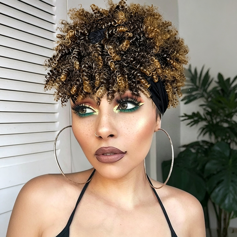 Short Curly Headband Wig