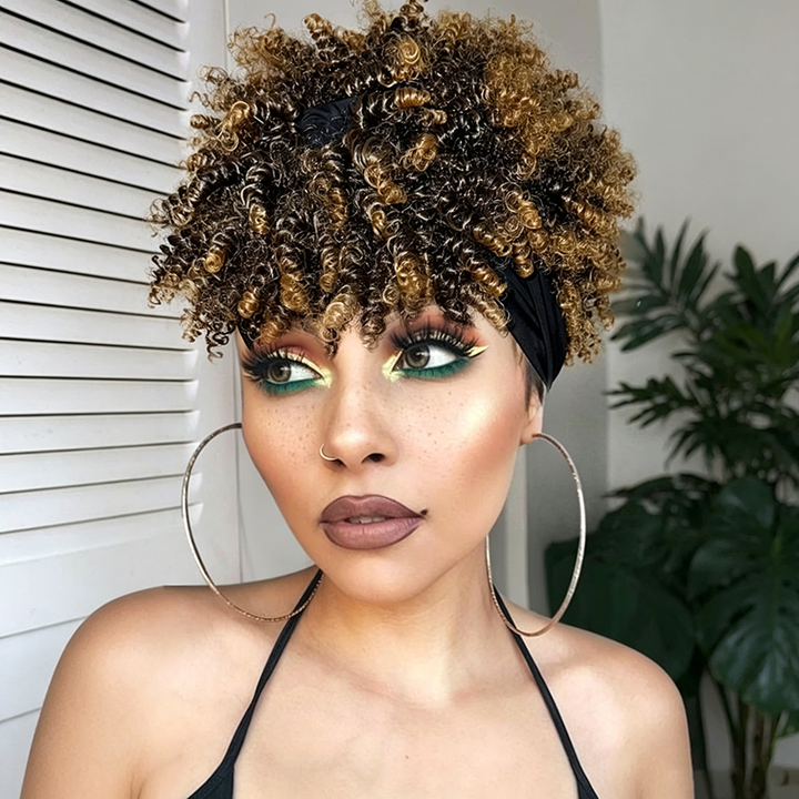 Short Curly Headband Wig