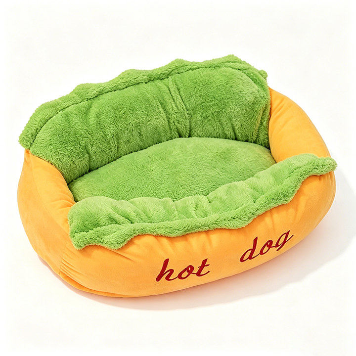 Hot Dog-Design Pet Bed