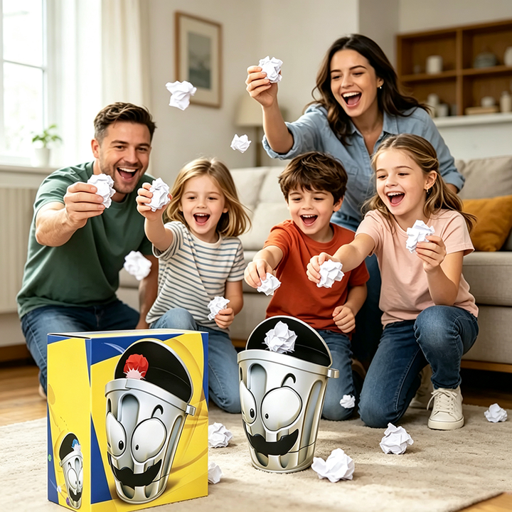 Fast-Moving Trash Can Paper Ball Toss Game