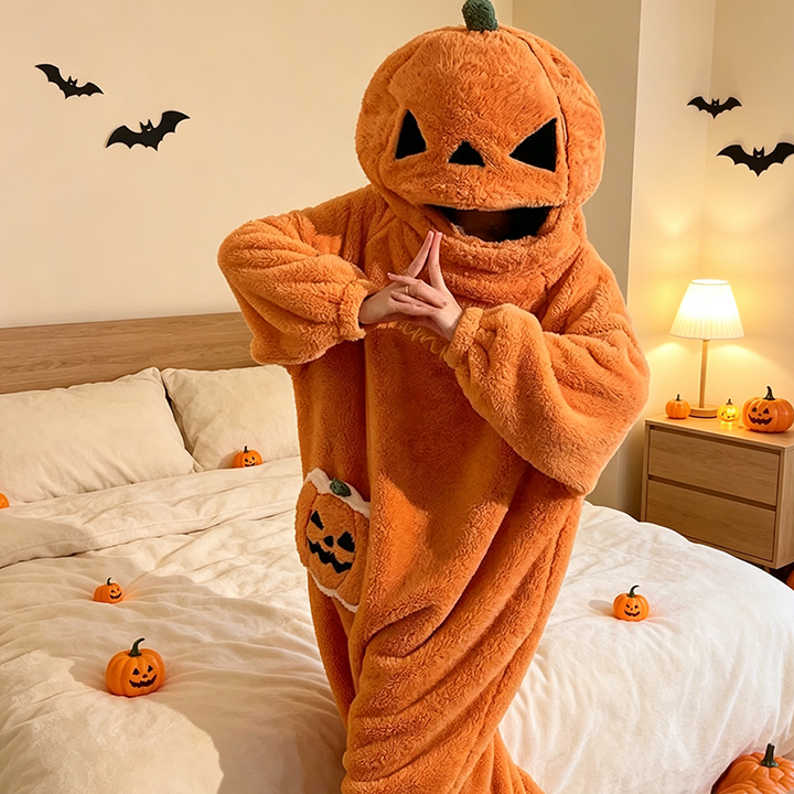 Fun Fleece-Lined Pumpkin Onesie