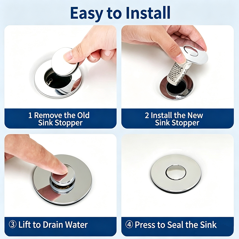 Bathroom sink drain plug