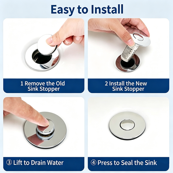 Bathroom sink drain plug