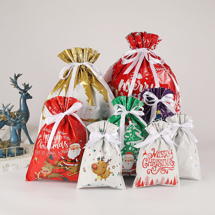 Christmas drawstring gift bag