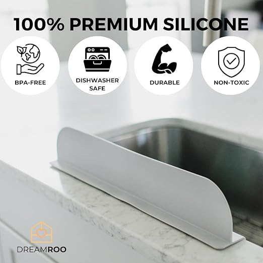 Silicone sink splash guard