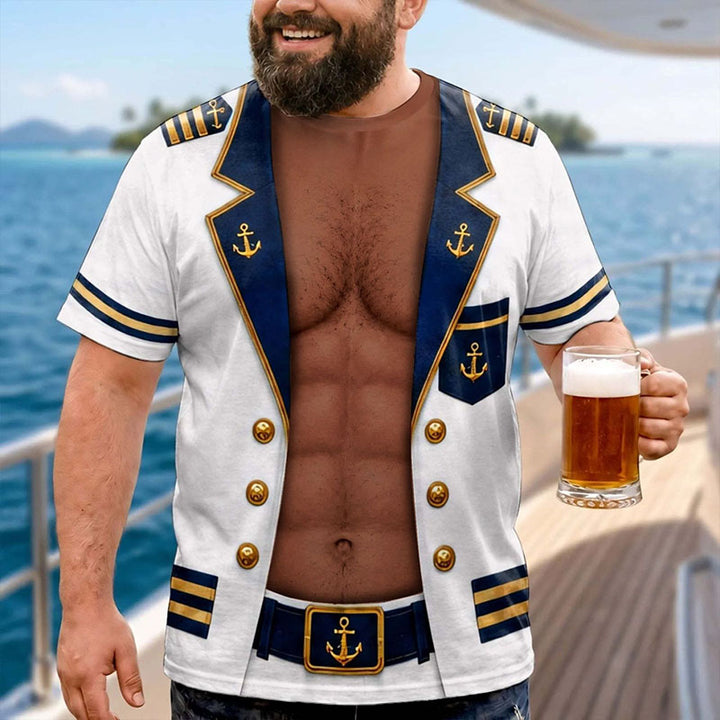 Fun T-shirt Featuring a Muscular Captain