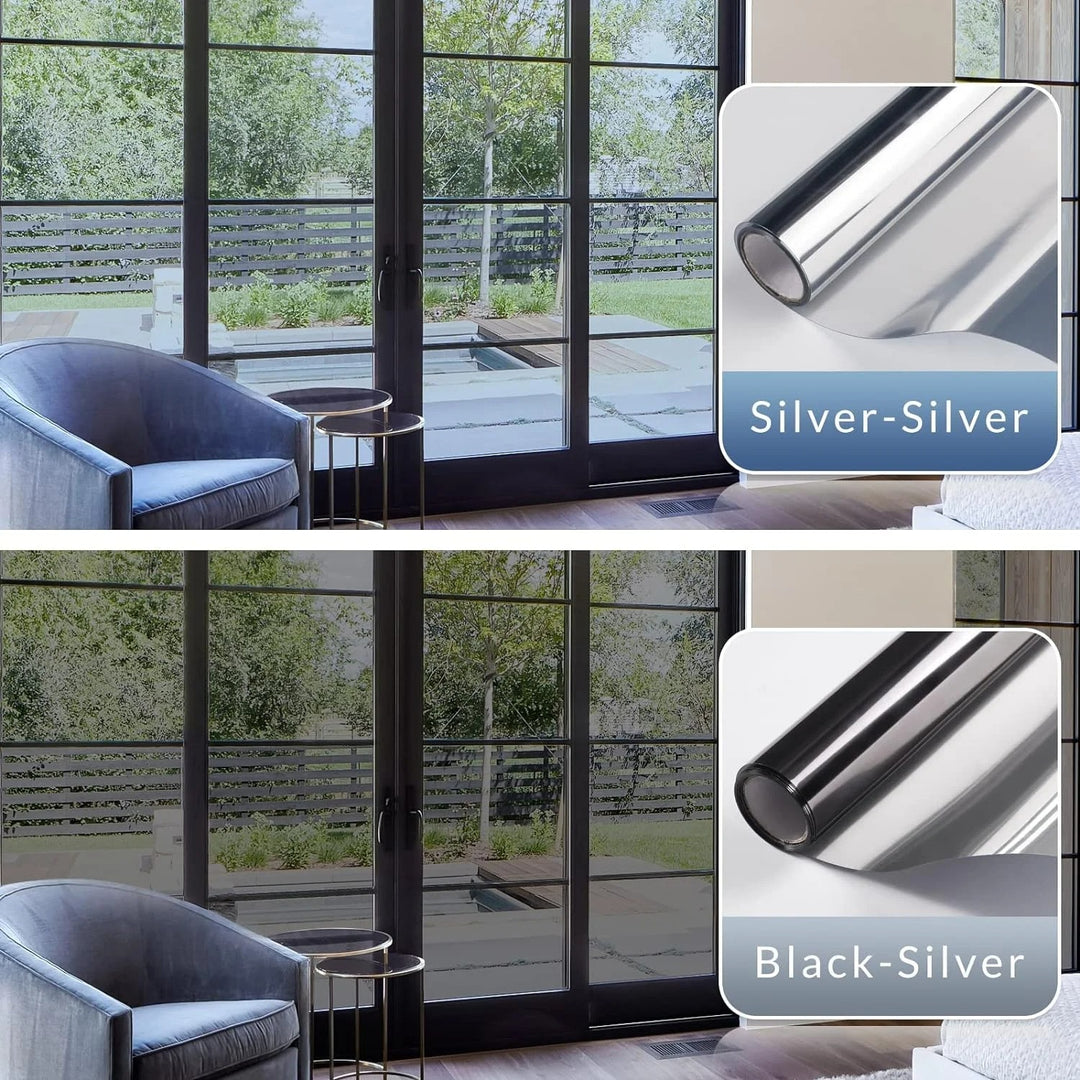 Mirror effect one-way window film