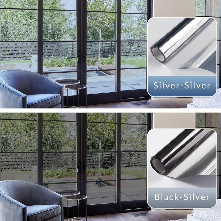 Mirror effect one-way window film