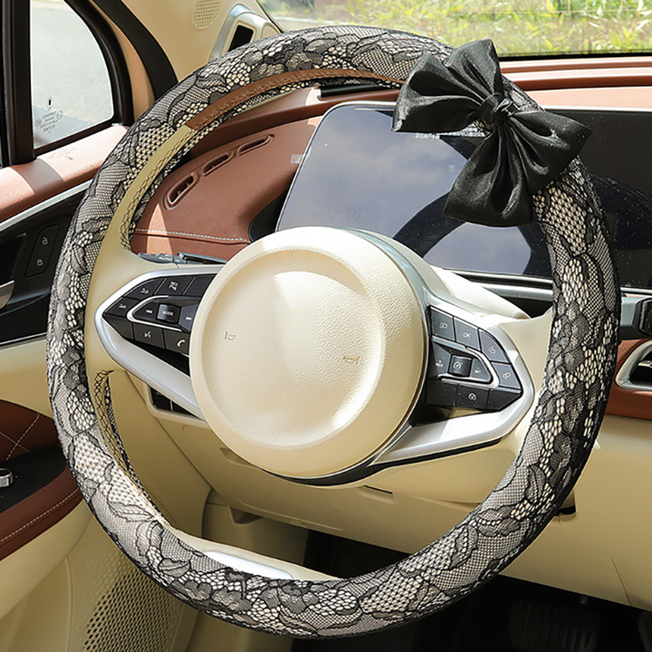 Lace Bow Steering Wheel Cover