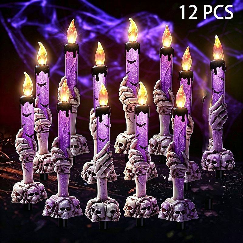 Halloween Skeleton Hand Candle Holder Lamp