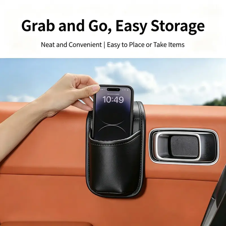 Leather Car Door Storage Pocket