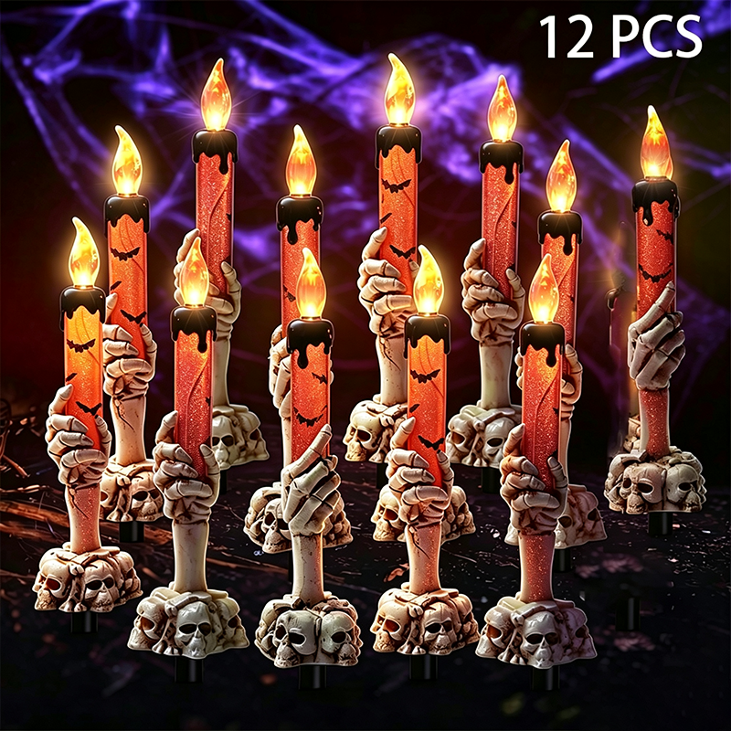Halloween Skeleton Hand Candle Holder Lamp