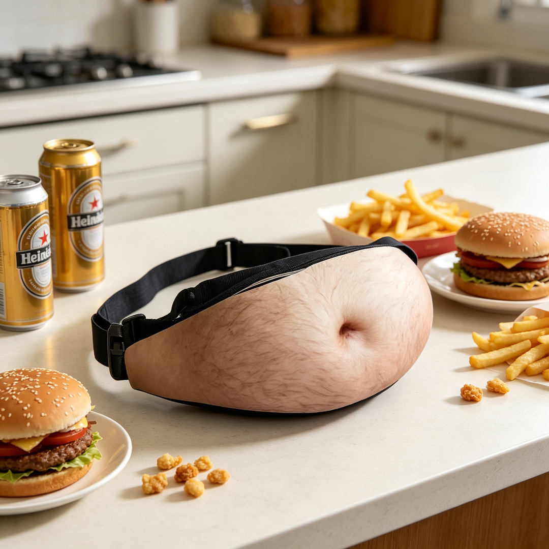Realistic Fake Beer Belly Waist Bag
