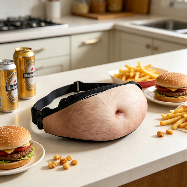 Realistic Fake Beer Belly Waist Bag