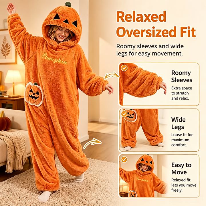Fun Fleece-Lined Pumpkin Onesie