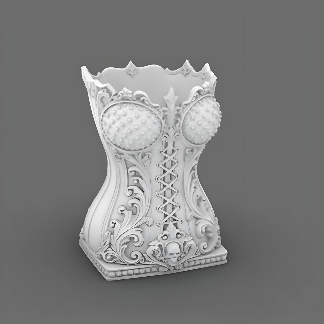 Corset-style makeup brush holder